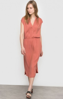 Bahar Maroon Floral Frill Dress
