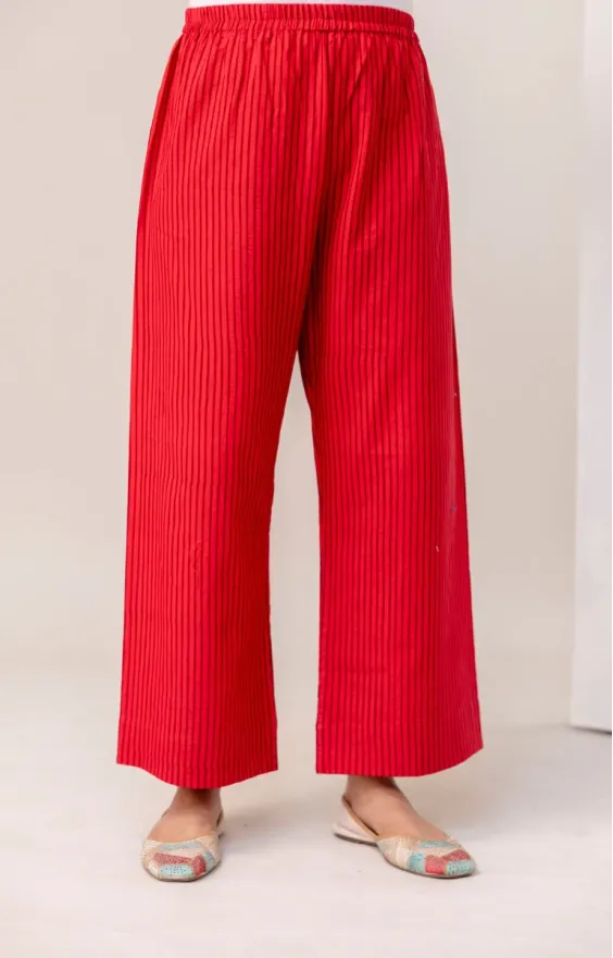 Red Cotton Hand Block Printed Co-ord Set