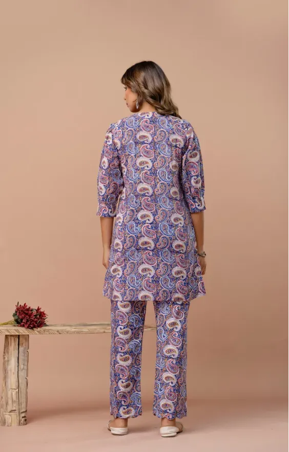 Blue Paisley Co-ord Set