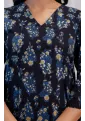 Black Indigo Blue Hand-Block Printed A-Line Dress