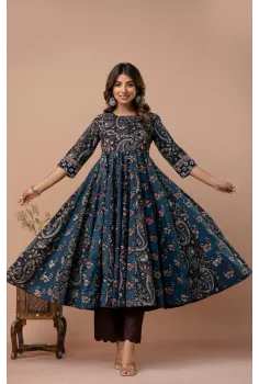 Indigo Dark Blue Anarkali Set