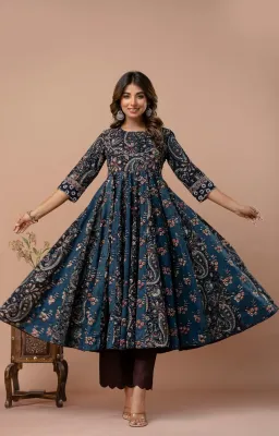 Indigo Dark Blue Anarkali Set