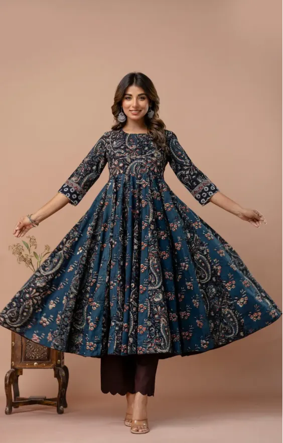 Indigo Dark Blue Anarkali Set