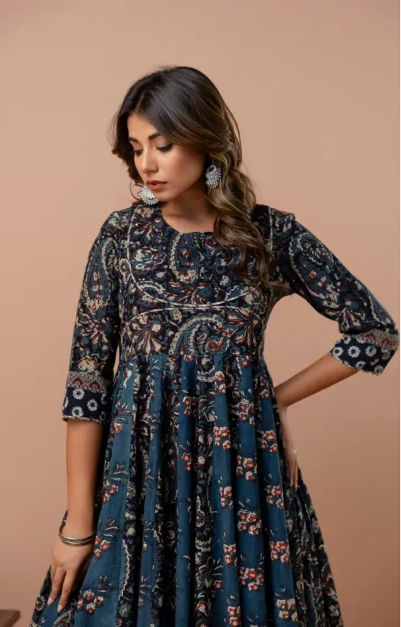 Indigo Dark Blue Anarkali Set