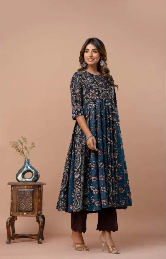 Indigo Dark Blue Anarkali Set