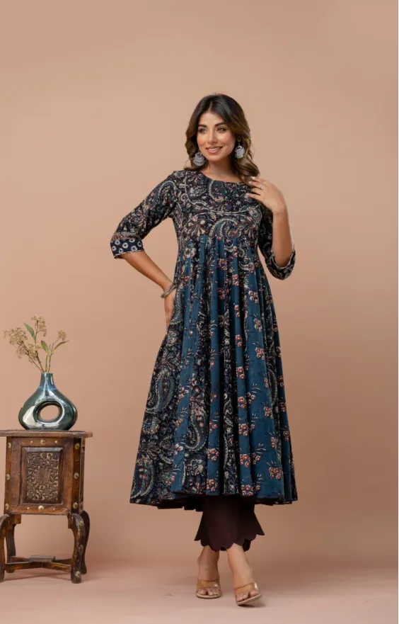 Indigo Dark Blue Anarkali Set