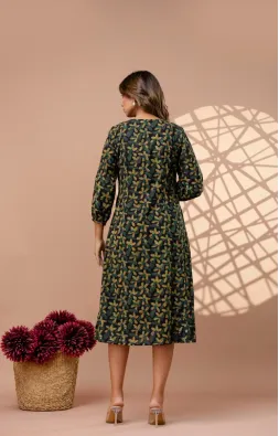 Moongia Green Yellow Dress