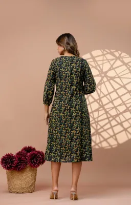 Moongia Green Yellow Dress