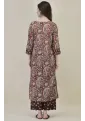 Bagru Brown Printed Straight Suit