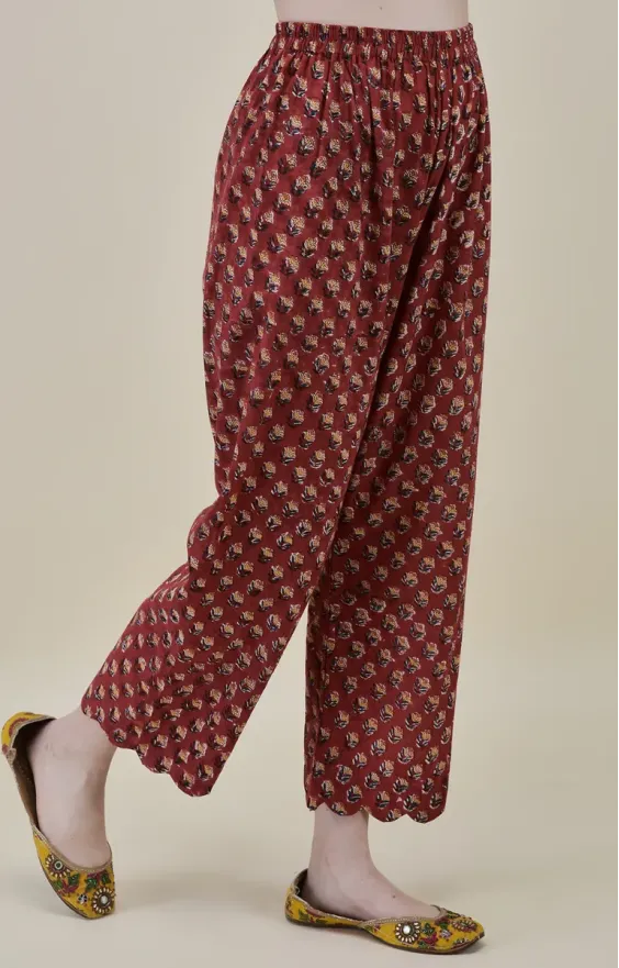 Red Paisley Straight Suit