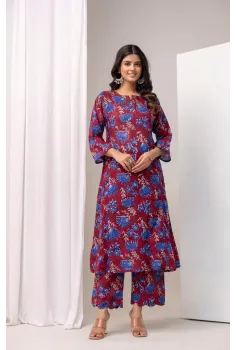 Cocacola Blue Piping A-line Suit