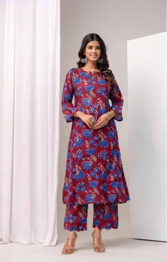 Cocacola Blue Piping A-line Suit