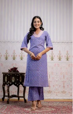 Purple Booti V-neck Suit