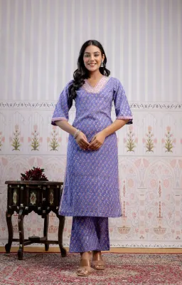 Purple Booti V-neck Suit