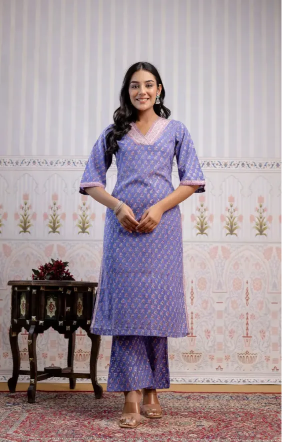 Purple Booti V-neck Suit