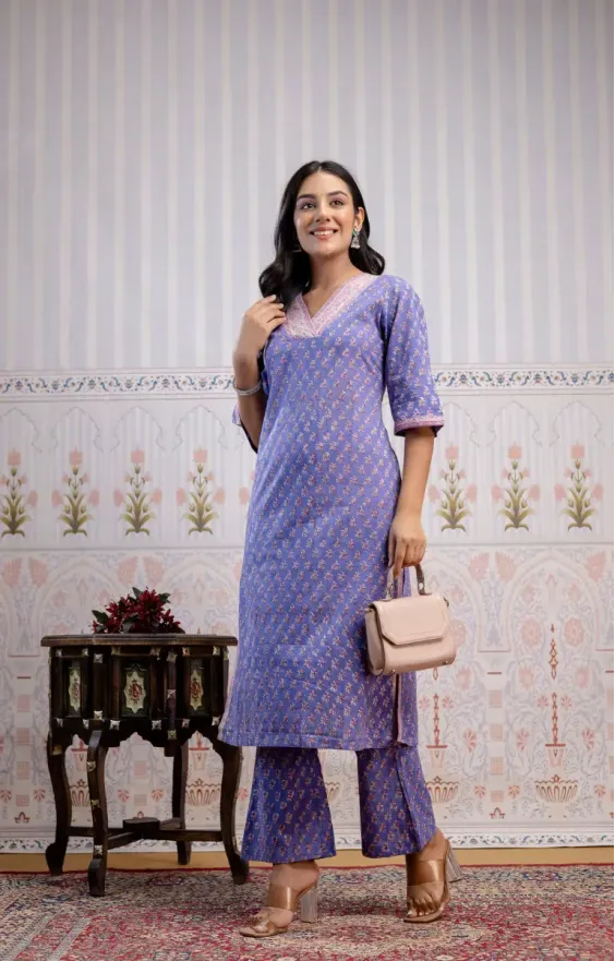 Purple Booti V-neck Suit