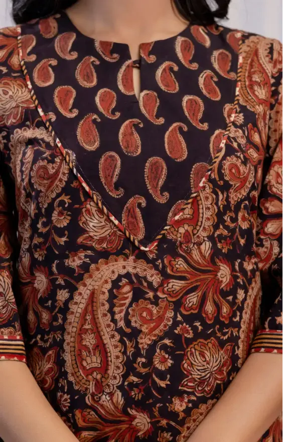 Paisley Dark Brown Straight Suit