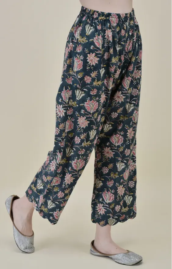 Teal Green Lotus Straight Suit