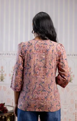 Pink Blue Cotton Top