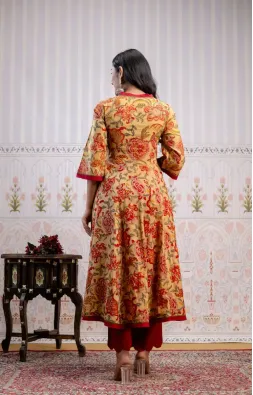 Hansa Golden Red Angrakha Set