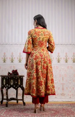 Hansa Golden Red Angrakha Set
