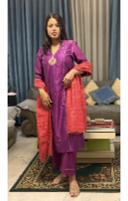 Deep Purple Mal Kurta (Without Dupatta)